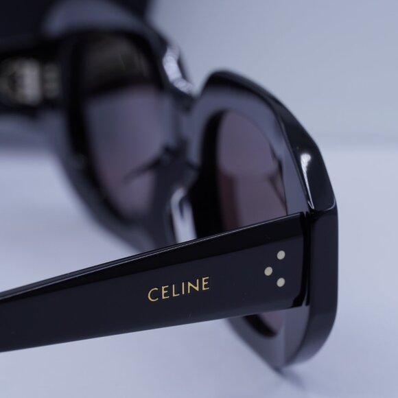 Celine CL40319F 01Y Oval Sunglasses - Shiny Black/Violet - Picture 7 of 8